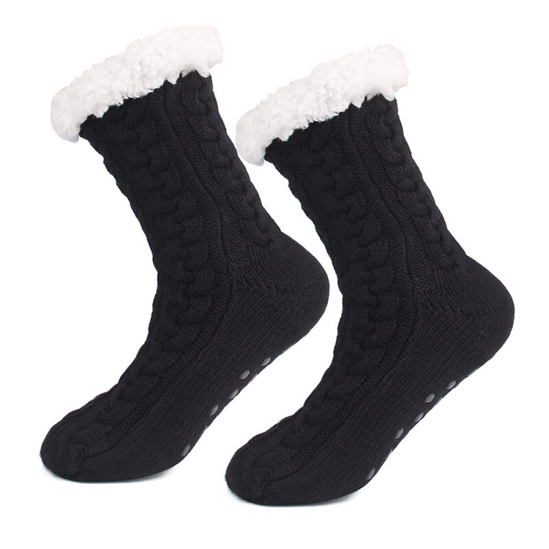 Vrouwen Yoga Pilates Zachte Warme Gezellige Sokken Thuis Vloer Sokken Winter Anti Slip Atletische Pluche Slipper Grip Sokken: A