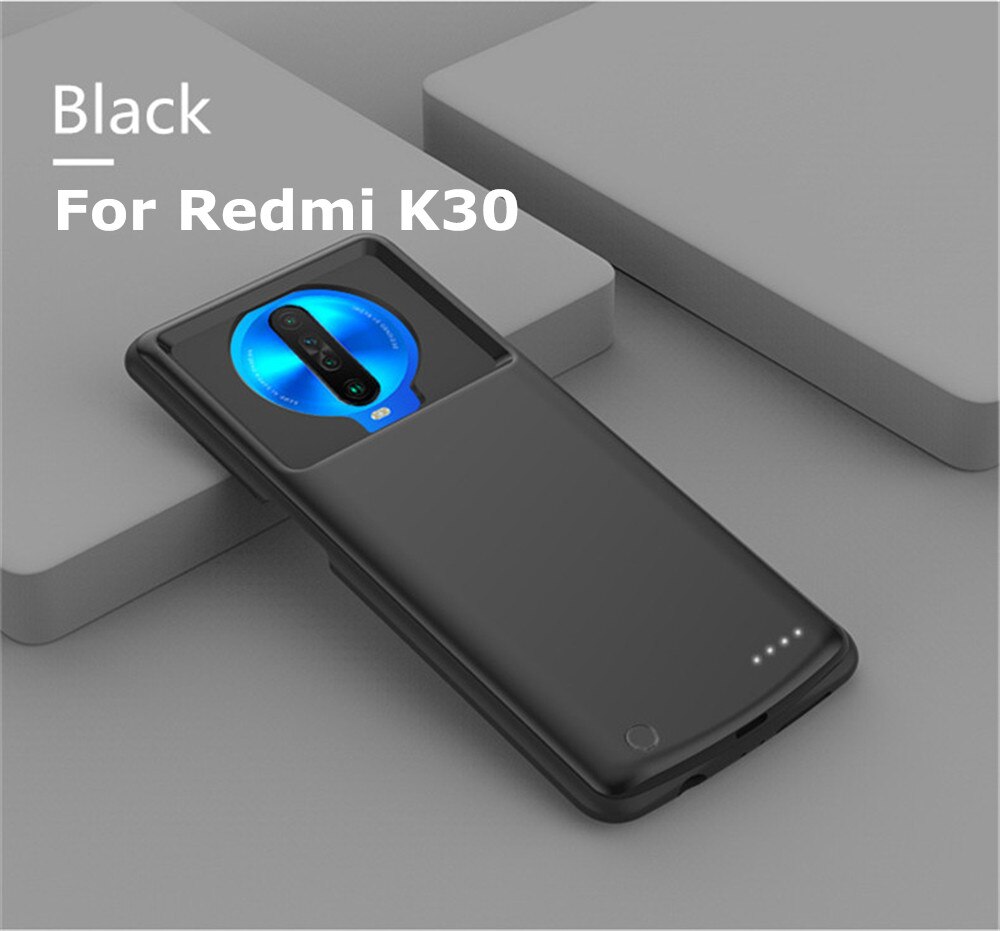 NTSPACE 6800mAh chargeur de batterie coque pour xiaomi Redmi K30 Pro boîtier d'alimentation couvercle de batterie externe de secours pour Redmi K30 étui de charge: Black For Redmi K30