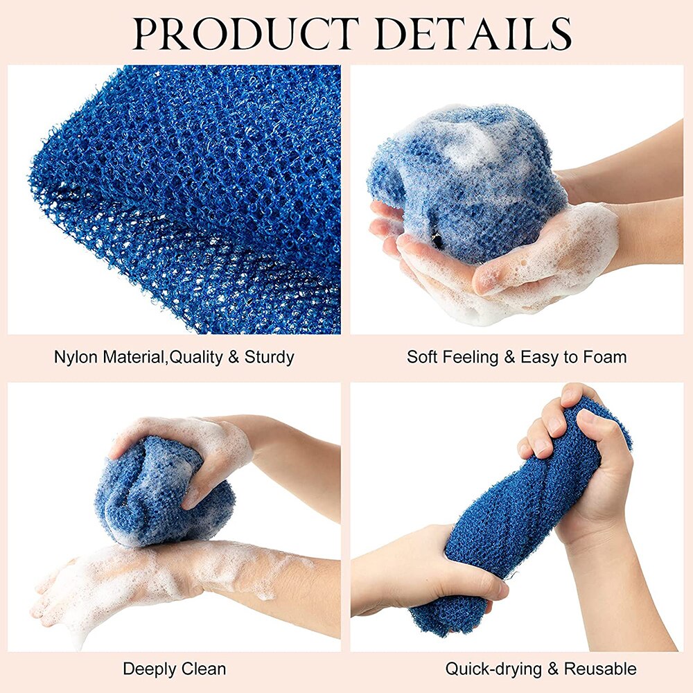 Esponja de Red Africana de 30x80cm, malla exfoliante Africana para el cuerpo, Red de lavado, paño de baño largo, ducha, 1 unidad