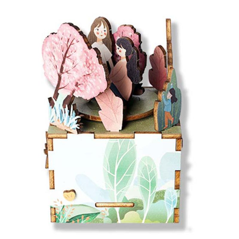 Shop. DIY Wooden Musical Box Girl and Spring Music Box Puzzle Kit Kids Assembly Toy
