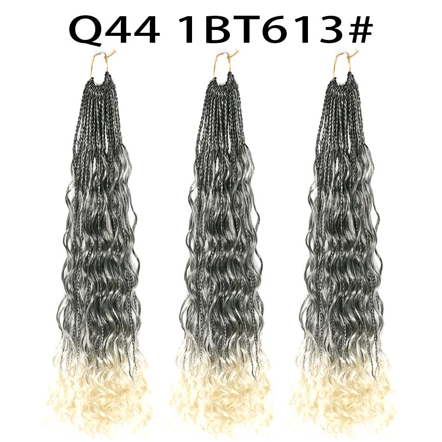 LISI HAIR Crochet Box Braids 22Strands Crochet Hair Bundles Synthetic Hair Extensions Braiding Hair Blonde Balck Grey Red Brown: 4/30HL