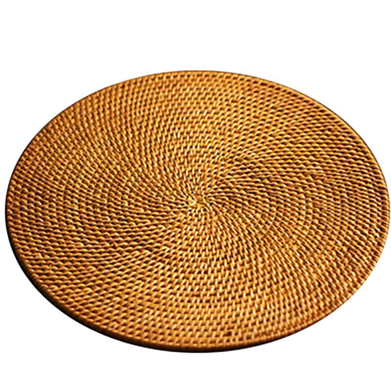 Placemat Pad Onderzetters Keuken Tafel Matten Rotan Caoaster Kom Matten Padding Mat Isolatie Pad Ronde Placemats Hand-Gemaakt: 10cm