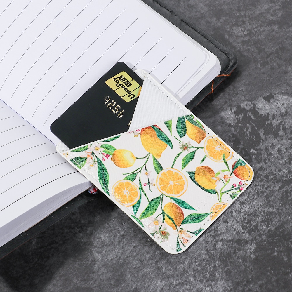 Pouch Cell Phone Storage Wallet Card Holder Universal Credit Card Adhesive Stick-on Back Pocket Sticker PU Leather
