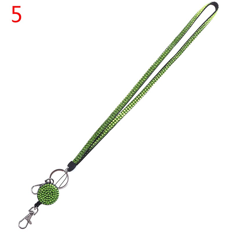 1 Pc Lanyard Crystal Rhinestone Mobile Phone Neck Strap Key Holder Rhinestone Lanyard Badge Reel: A5