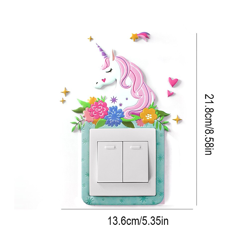 Leuke Eenhoorn Licht Schakelaar Stickers Cover,Interrupteurs Autocollant Commutateur: 2