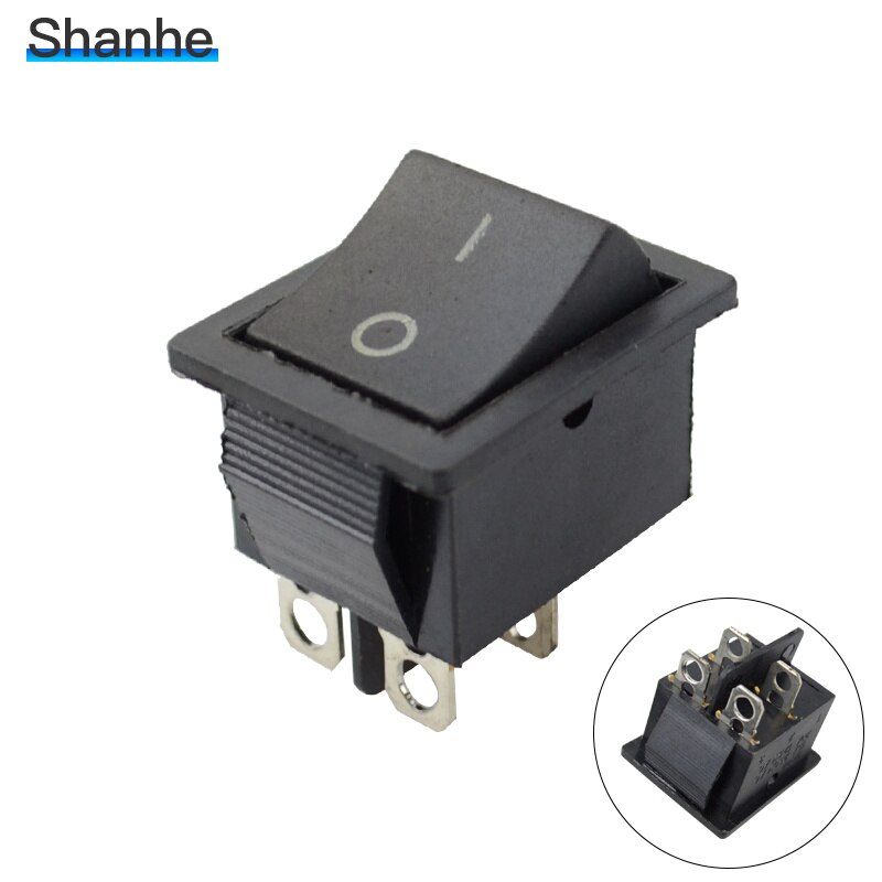 KCD4 On-Off-On 6P / On-Off 4P Latching Rocker Switch 15A 250VAC: 4Pin black