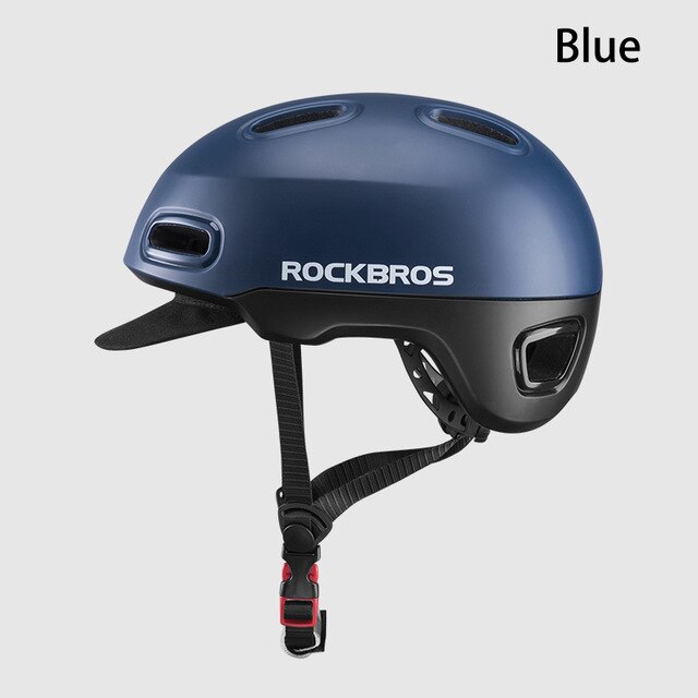 Rockbros Ultralight Stad Fietshelm Mannen Vrouwen Integraal Gegoten Motocycle Elektrische Fiets Veiligheid Hoed Racefiets Fietshelm: WT-09BL