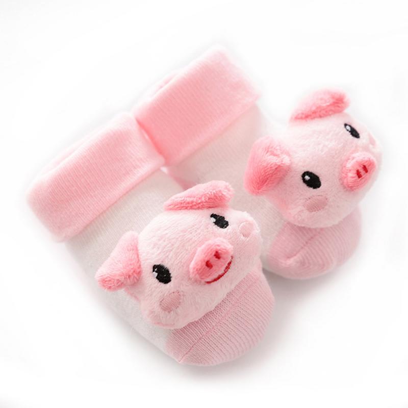 6 färger söt tecknad nyfödda barn casual halkfria strumpor bebis flicka pojkar halkskydd sockor klockor toffelstövel småbarnsstrumpor