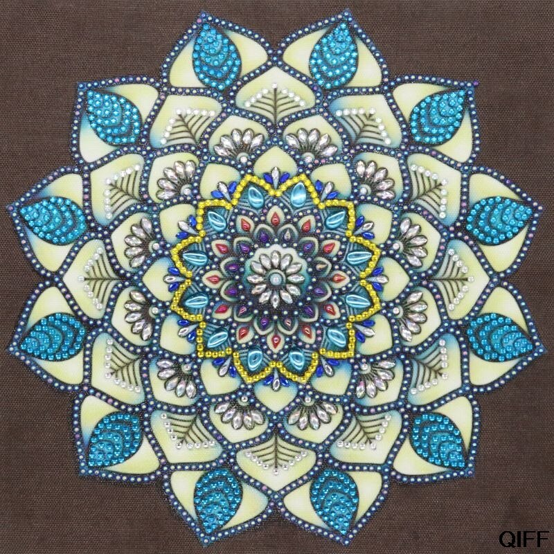 Cirkel mandala 5d specialformet diamantmaleri broderi håndarbejde rhinsten krystal kors håndværkssømssæt gør det selv: 02