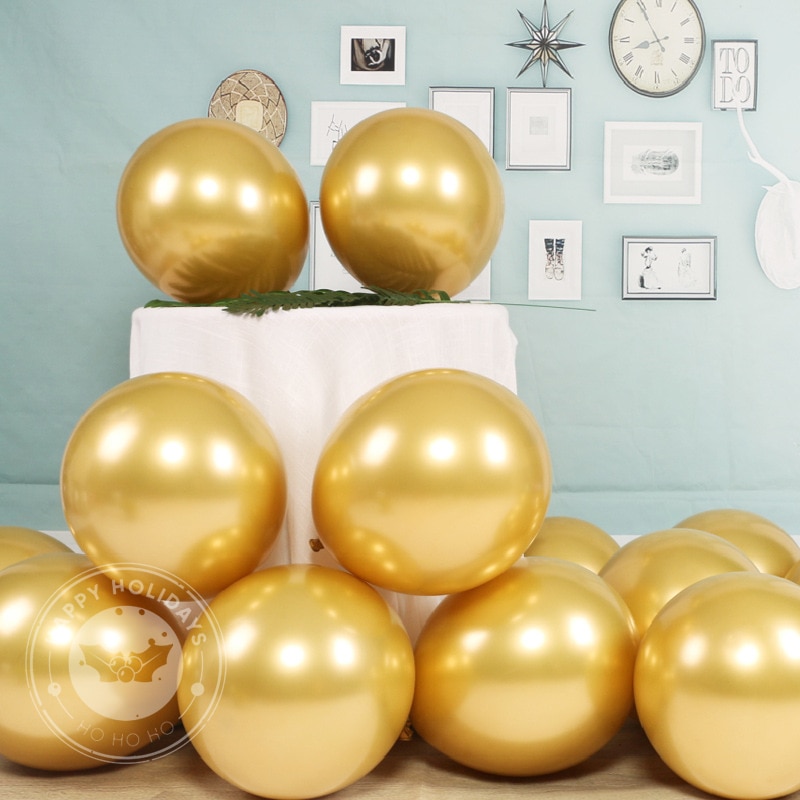 20-30pcs/lot chrome metallic balloons birthday gold helium balloon golden latex balloons wedding decoration birthday party ball
