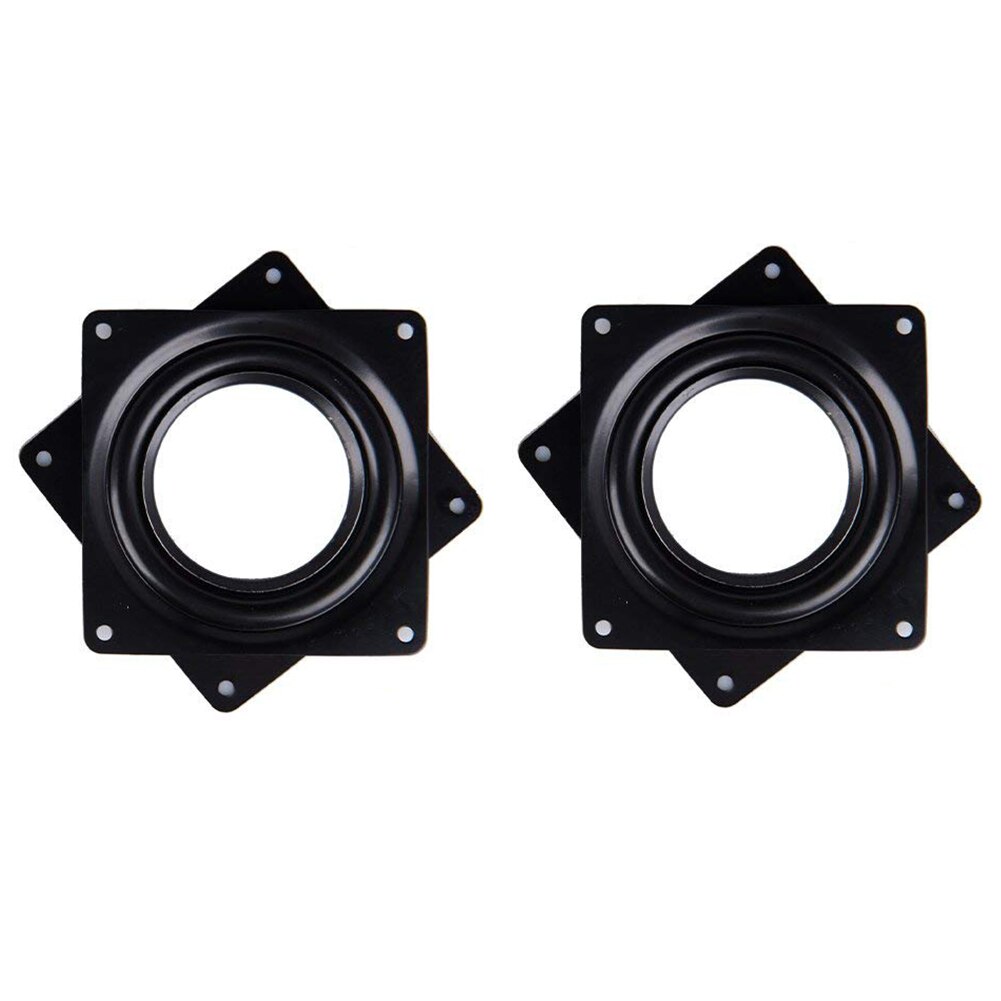 4 Pack 4-inch Square Turntable 360 Degree Rotating Universal Display Stand Iron Black 95*95mm
