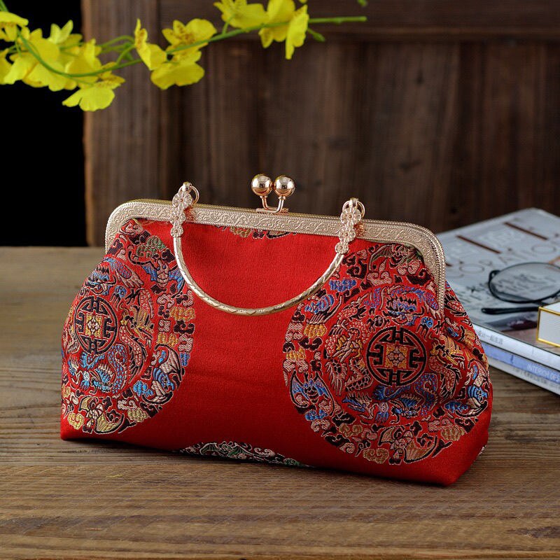 Klasyczne kwiaty japonia styl klasyczny pocałunek blokady powłoki torby prezent dla mamy łańcucha kobiet torba na ramię Crossbody torebki damskie: kobiety torba 3