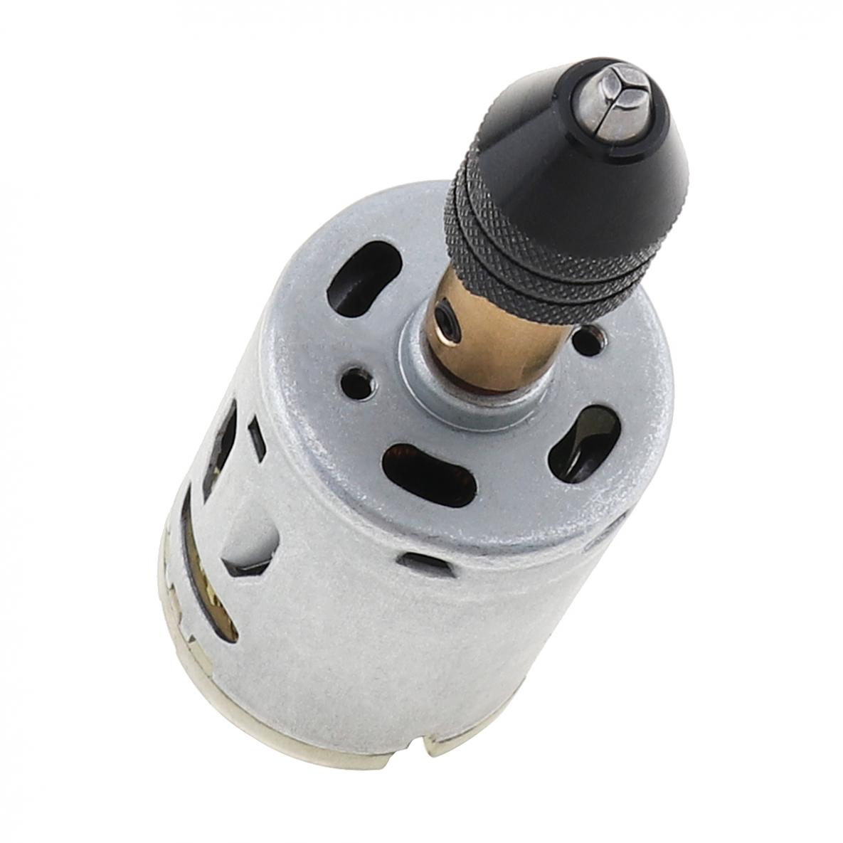 DC 12-24V Mini 385 Motor Hand Drill 16000RPM Multifunction Three-jaw Chuck and Wrench for PCB Wood Plastic Cardboard Hole Saw