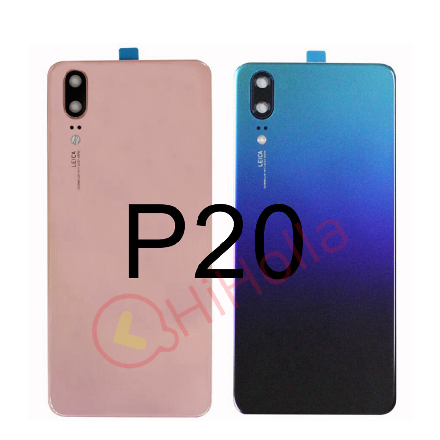 Back Glass Cover For Huawei P20 Pro Back Cover Battery Door Glass P20 Lite Rear Housing Panel Case With Camera Lens Replacement