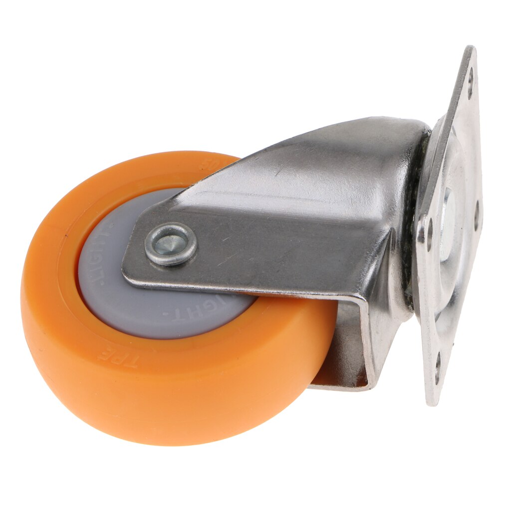 4pcs Nylon All Swivel Caster Wheels Plate Caster for Trolleys Orange 2'