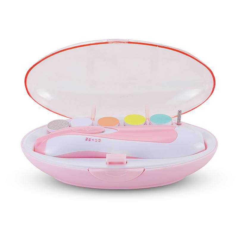 Electric Nail Clipper Baby Nail Trimmer Safe Cutter Manicure Pedicure Clipper Cutter Scissors Kids Infant Nail Care 1: White