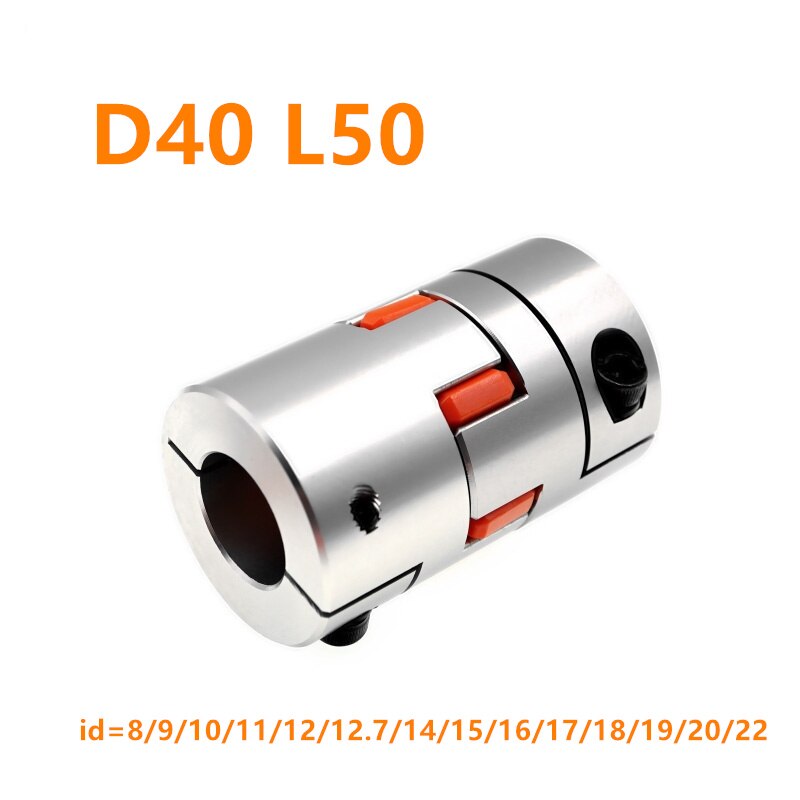 flexibel Pflaume Klemme koppler D40 L50 welle größe CNC Kiefer wellen kupplung Ich würde = 8 9 10 11 12 12,7 14 15 16 17 18 19 20 22mm