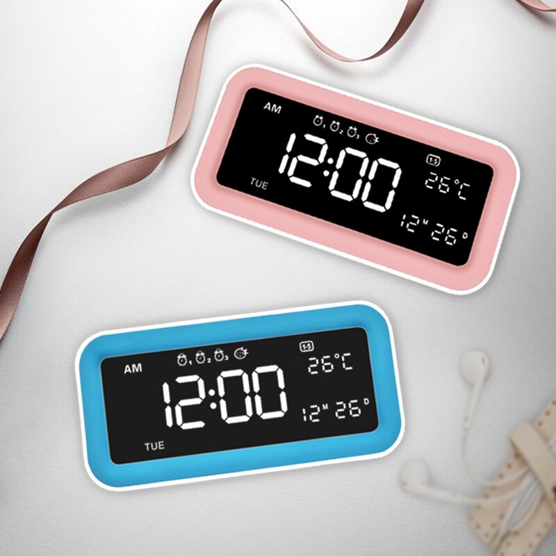 Dual USB Charging Smart Digital Alarm Clock With Dimmable Led Light Music Snooze Function Radio Alarm Clock