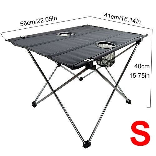 Lichtgewicht Draagbare Oxford Doek Waterdichte Opvouwbare Tafel Met Bekerhouders Voor Camping, Wandelen & Picknick: 02