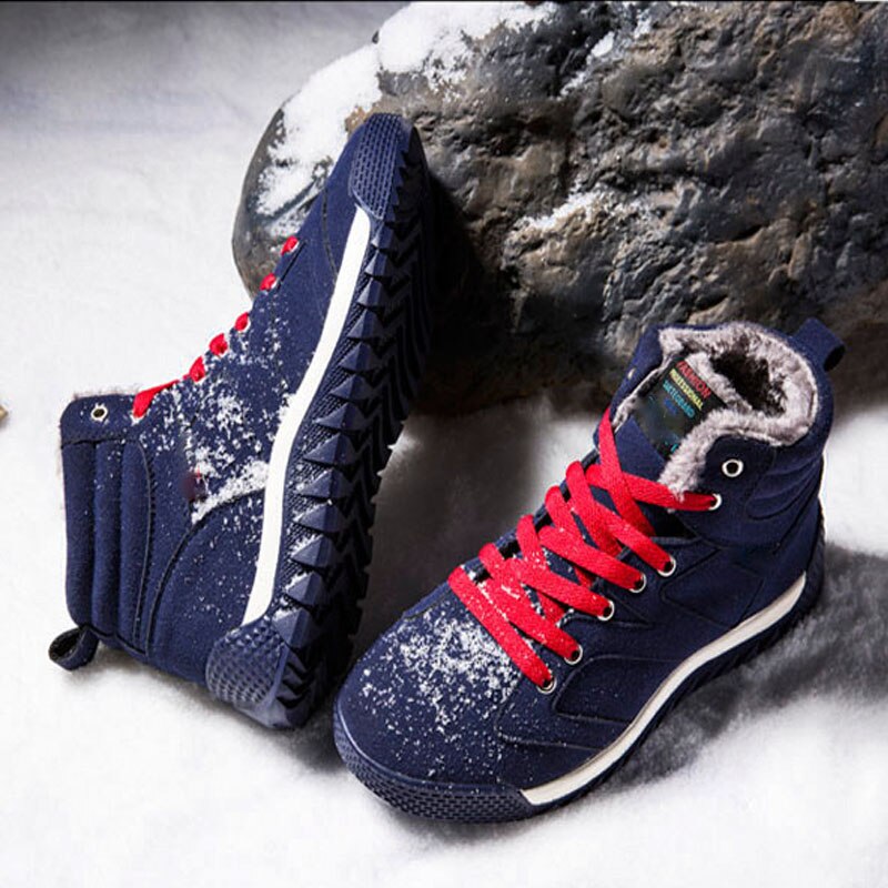 Dames sneeuwlaarzen pluche lage sleehak winter sneeuw sneaker casual schoenen weerstand slip warme pluche ronde neus vetersluiting casual schoenen