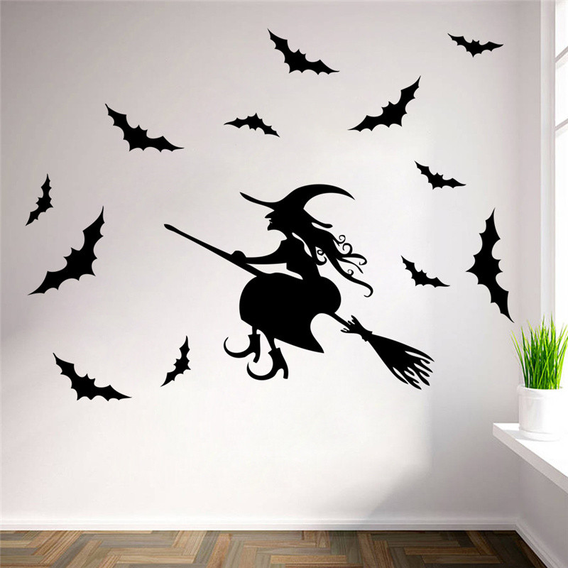 Gruselige Fensterdecal Personalisiert Gruseliger Hexen-Aufkleber Für Halloween – Selbstklebend Aus Vinyl Für Fenster, Wand & Auto Wasserfester Aufkleber