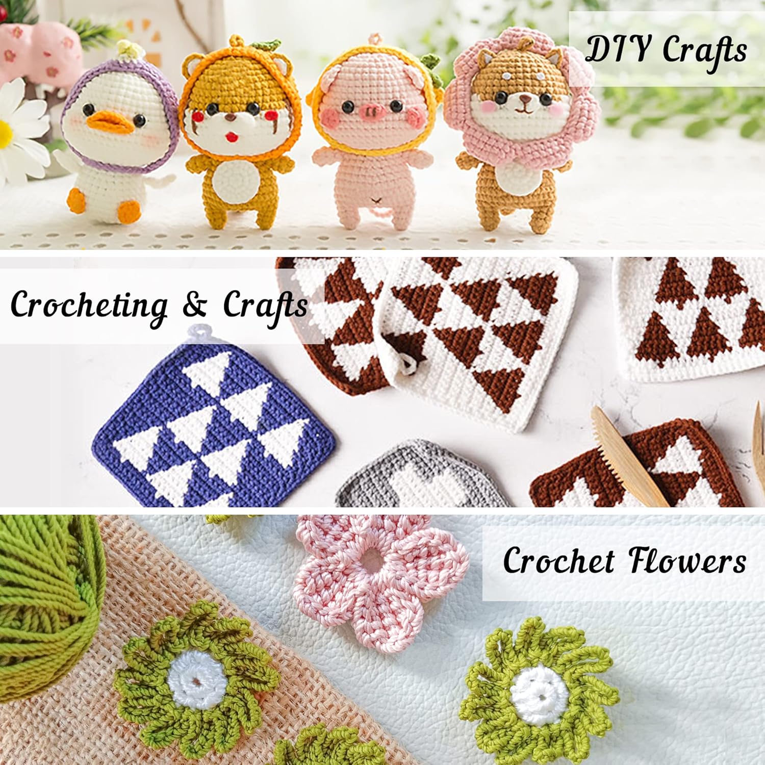 Kit de crochet pour débutants et adultes, kits de crochet pour débutants, aiguilles à tricoter pour enfants et plus un kit pour débutants plus idéal