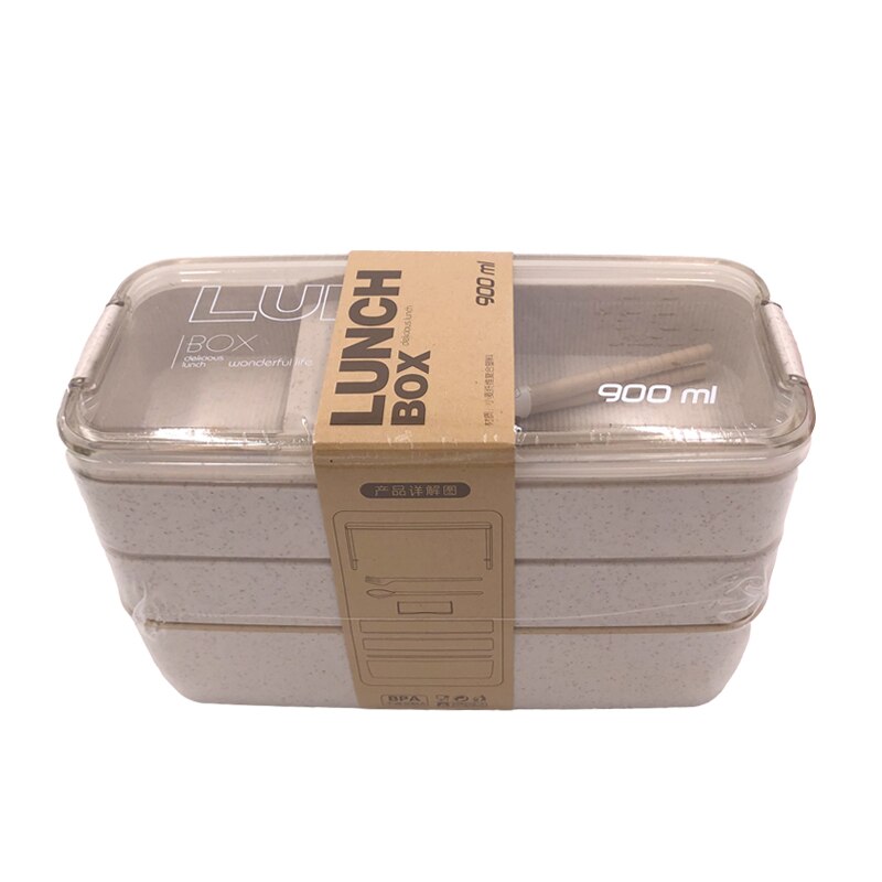 Bpa gratis baby mad opbevaring fodring madkasse mad container boks bærbar børn studerende madkasse bento container stabelbar kasse: Hvid