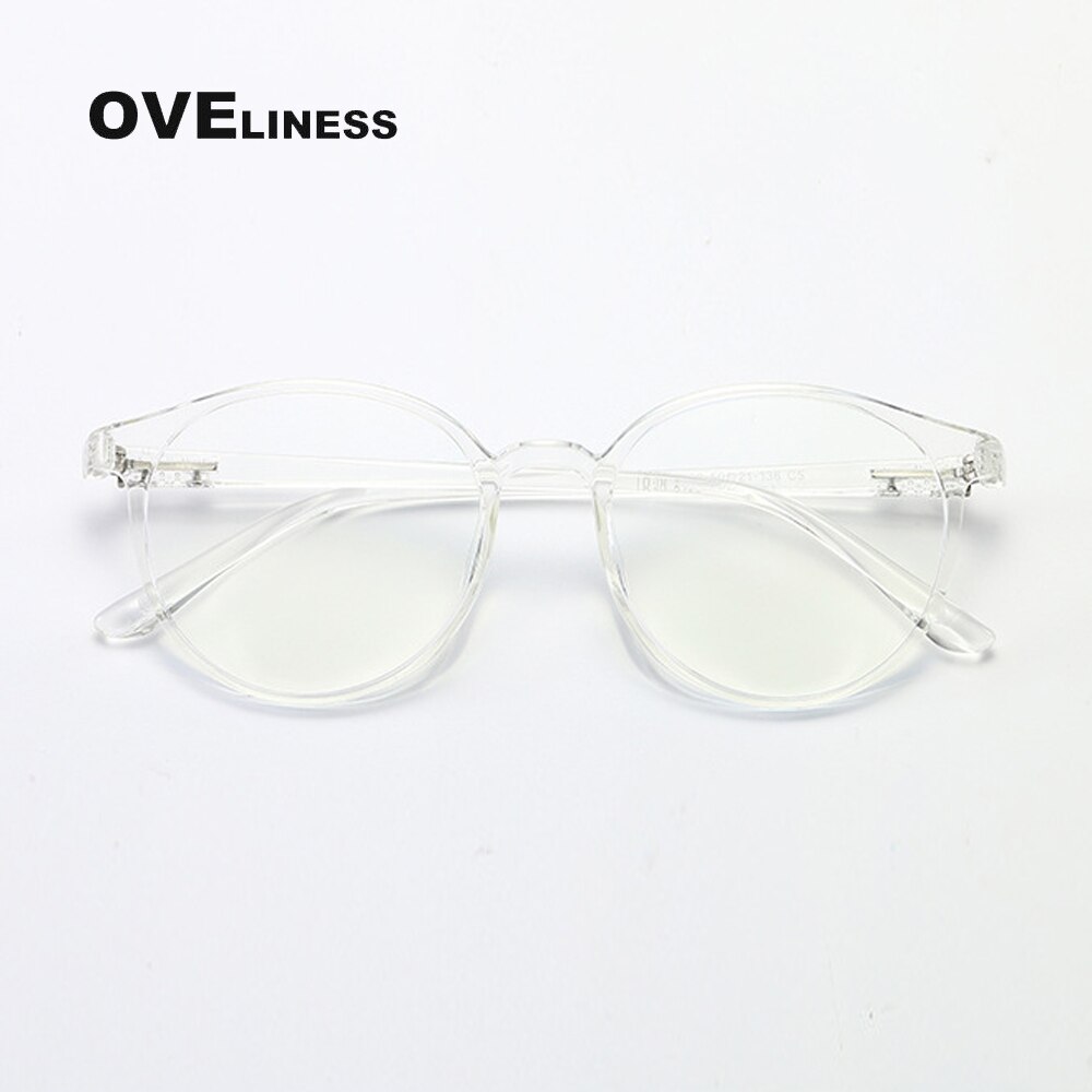 Round anti blue light glasses man women transparent gaming computer eyeglasses frame bluelight blocking glasses Eyewear: clear