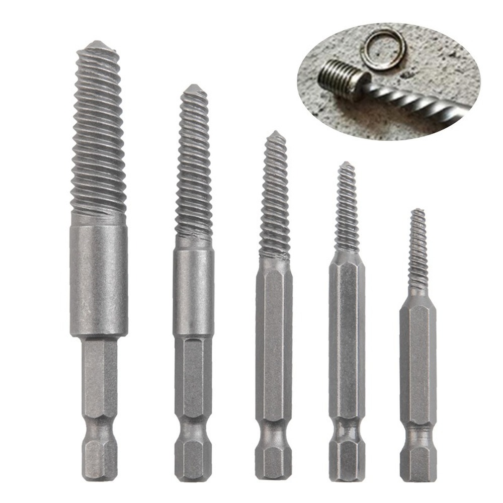 5Pcs/Set Damaged Screw Extractor Drill Bit Set Stripped Broken Screw Bolt Remover Extractor Easily Take Out Demolition Tools
