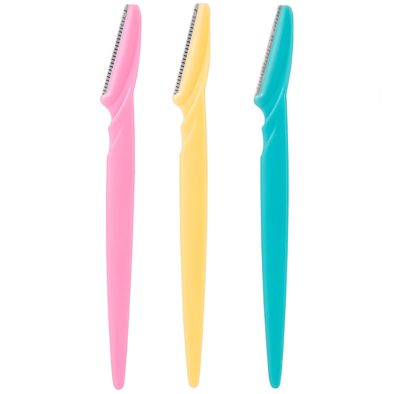 3 Stks/set Wenkbrauw Trimmer Eye Brow Haar Remover Facial Razor Wenkbrauwen Blades Scheerapparaat Scherpe Draagbare Set Vrouwen Beauty Make-Up Tool kit: Rose Gold