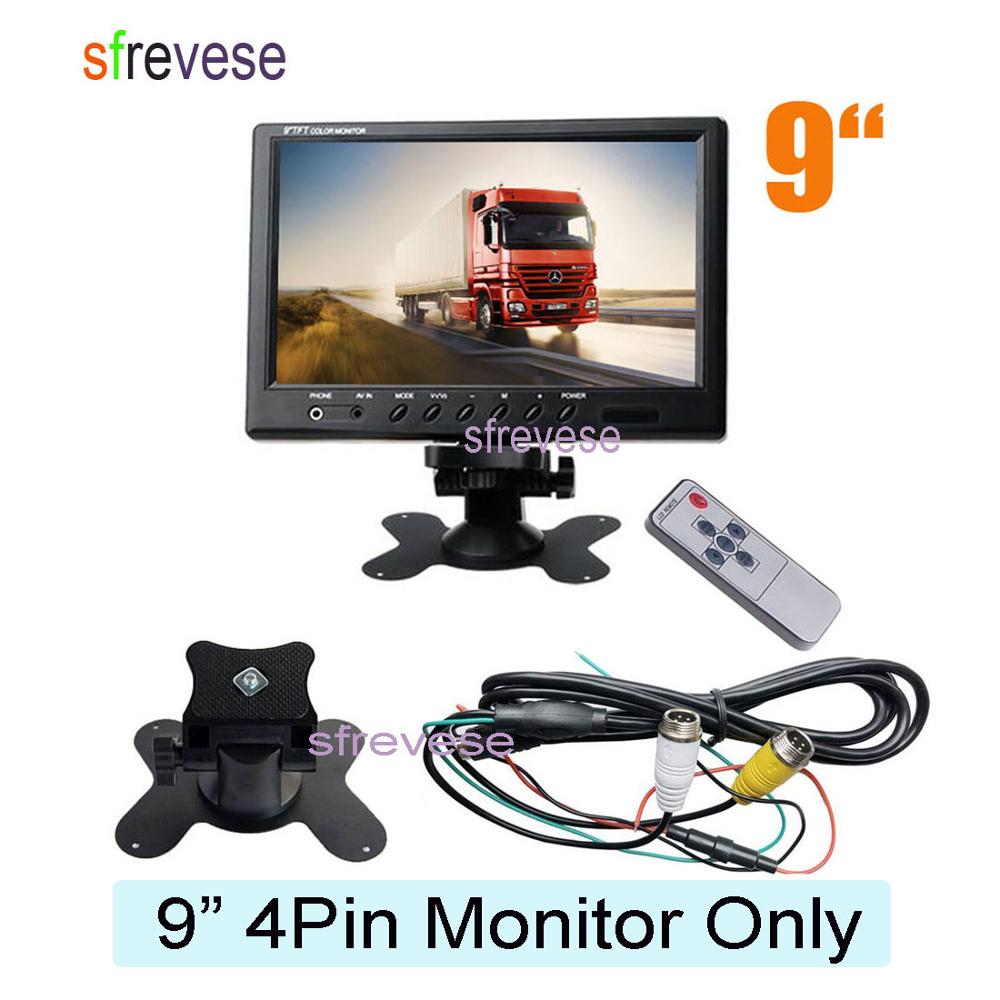 9" TFT LCD Rear View Monitor + Waterproof 4Pin 18 LED Reversing Parking Backup Camera Kit Free 20M cable for Bus Truck Motorhome