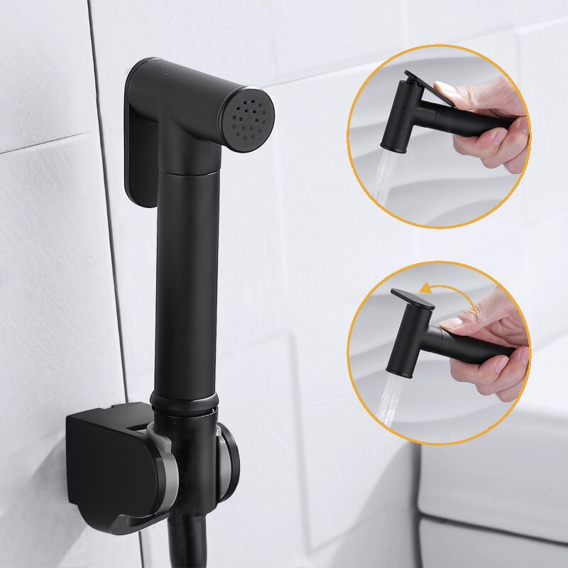 Håndholdt toalett bidet sprøyter sett sett matt svart fast rote hånd bidéer til dårlig håndsprøyter dusjhode selvrensende
