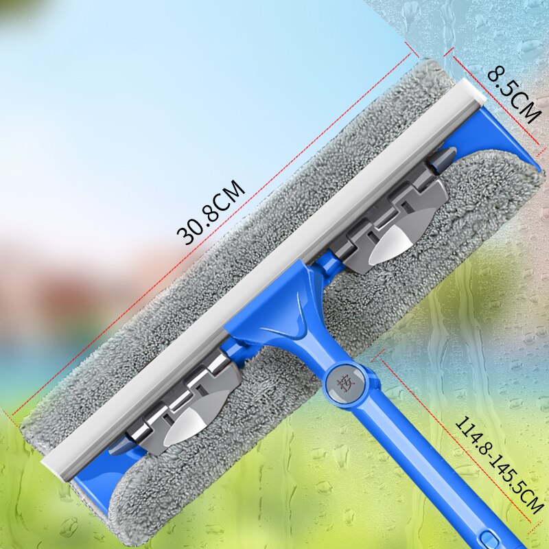 JOYBOS Glass Cleaning Artifact Telescopic Rod Household Double-Sided Window Cleaner High-Rise Window Scraper Cleaning Tool JBS70: Blue Plus