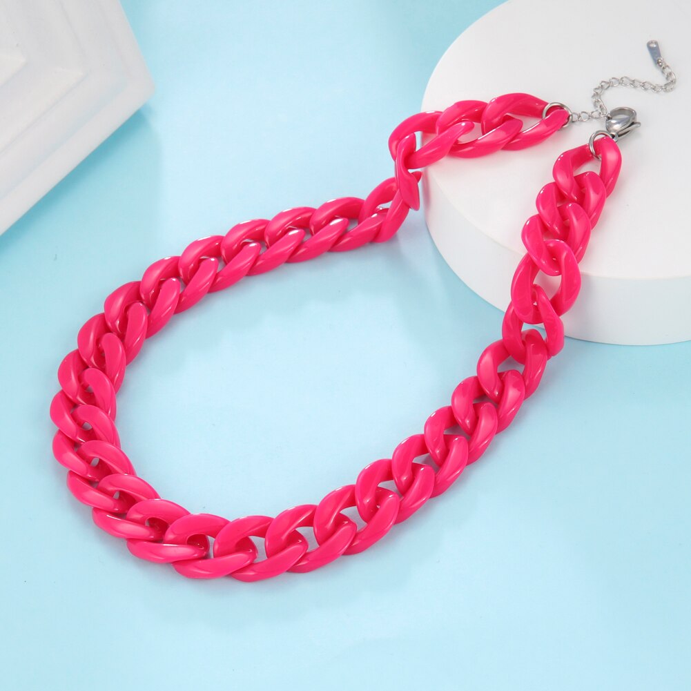 Skyrim Boho Women&#39;s Neck Chain Black Acrylic Choker Necklaces for Girls Korean Party Jewelry Valentine&#39;s Day: Rose Red