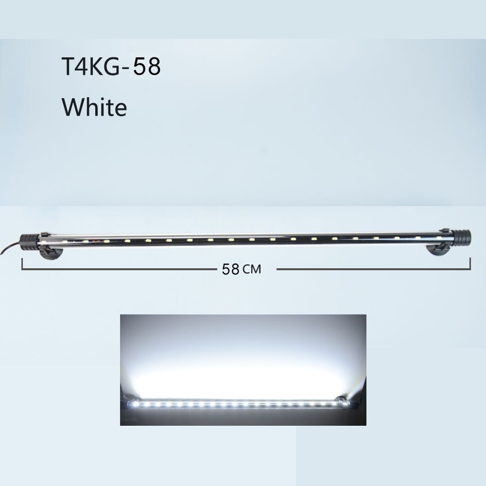 Aquarium Light LED Waterproof Fish Tank Light Underwater Fish Lamp Aquariums Decor Lighting Plant Lamp 18-48CM 220-240V 5730chip: 58cm white
