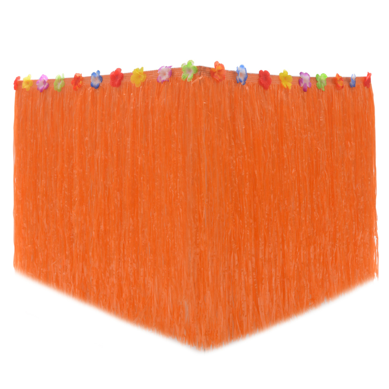 Table Skirt For Tropical Hawaiian Party Decorations Beach Party Decorations Supplies Adult's Kid's Birthday Table Cover Decor: Orange