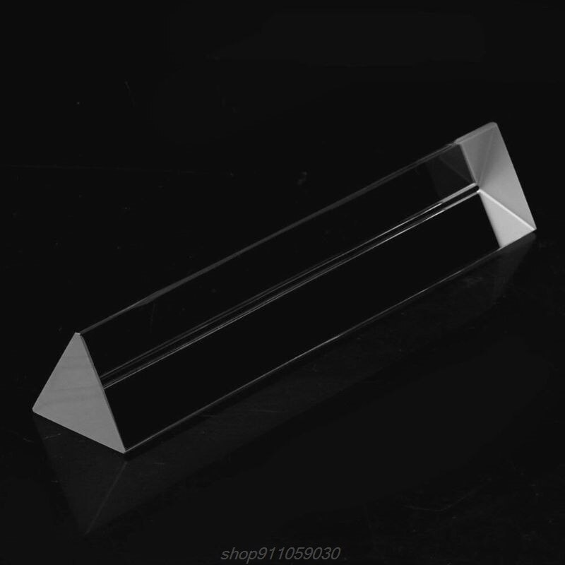Optical 6" 15cm Glass Triple Triangular Prism Physics Teaching Light Spectrum D25 20