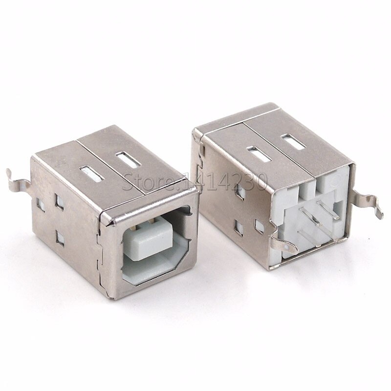 10Pcs Vierkante Usb B Soort Vrouwelijke Socket Connector 180 Graden Voor Printer Data Interface