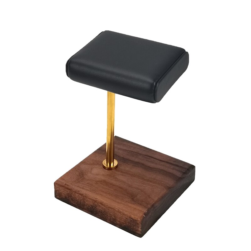Walnoot Hickory Goud Staaf Horloge Armband Display Stand Leather Pecan Sieraden Stand Horloge Stand Hickory Horloge Stand