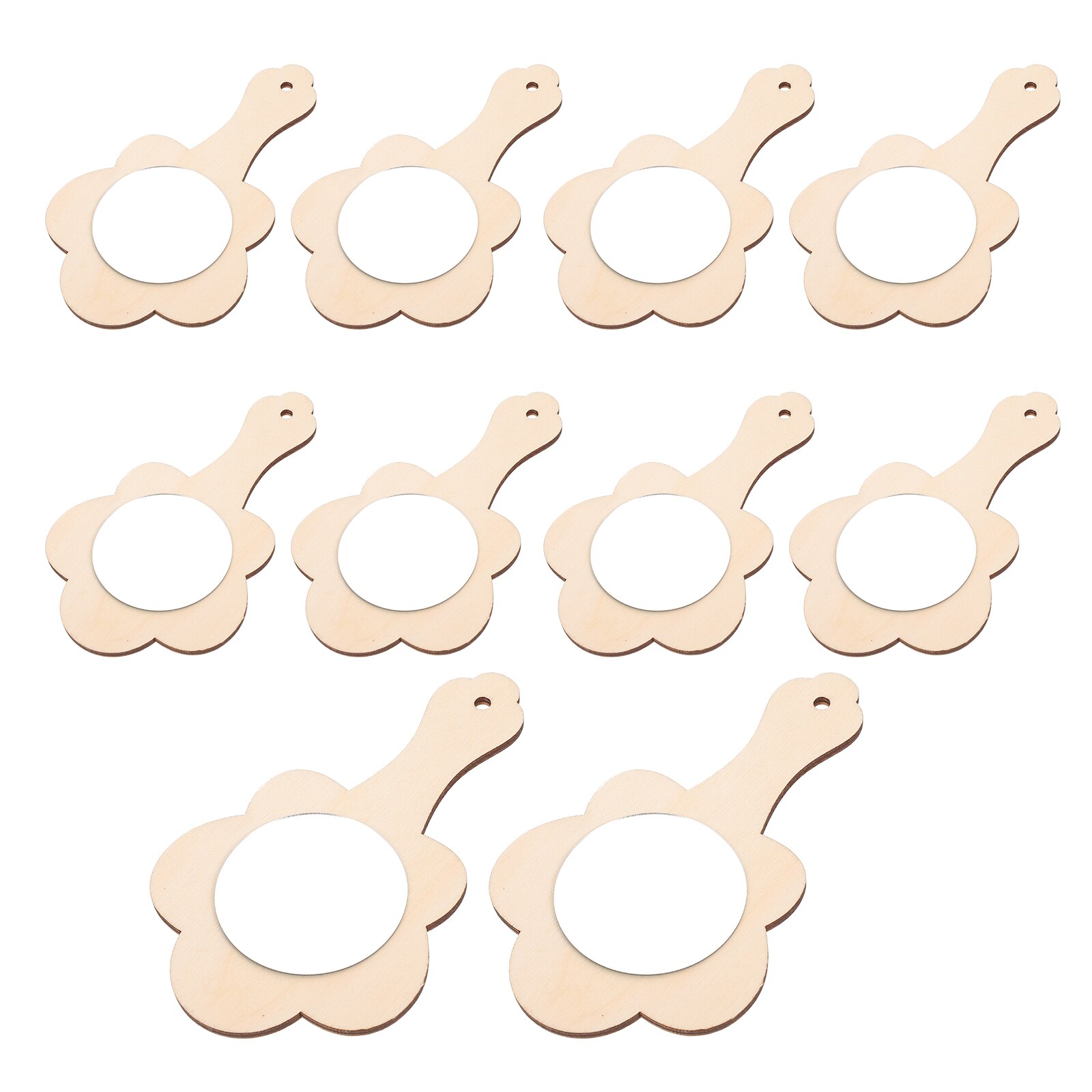 Mini espejos de madera de 10 piezas para niños, espejos para pintar, espejo de maquillaje de mano sin terminar, moldes para manualidades