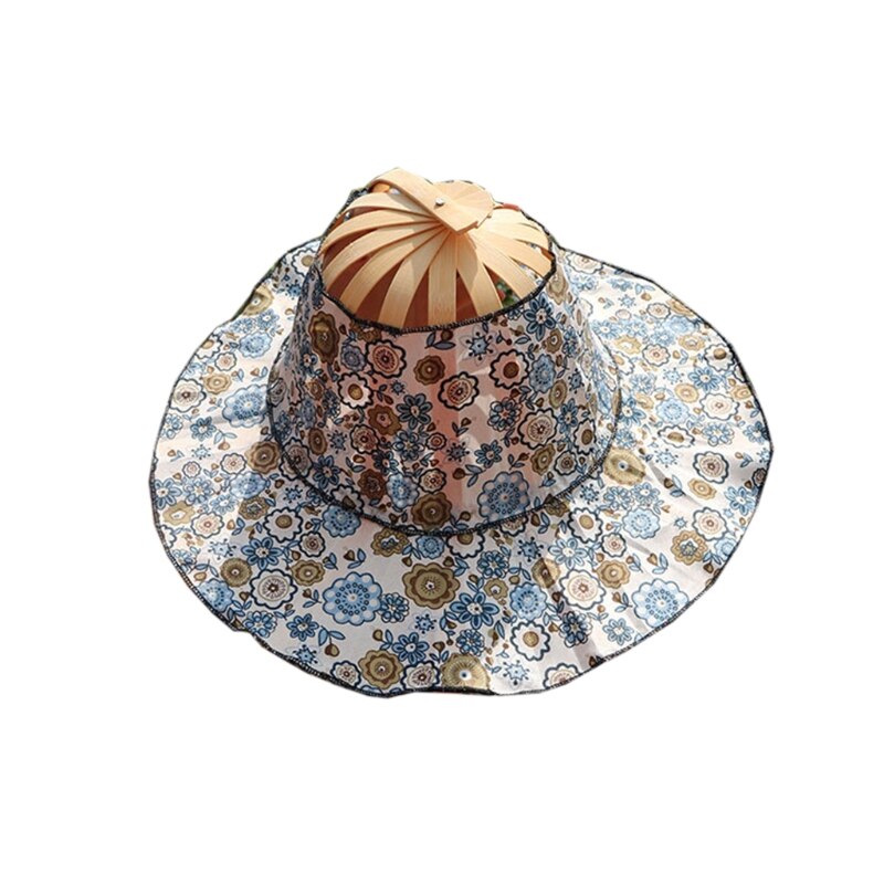 Hat for Traveling Adjustable Hat to Handheld Folding Fan Foldable Bamboo Hat and Fan Summer Beach Foldable Hat and Fan Au17 21: 1