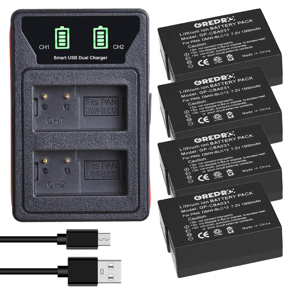 3X1500Mah DMW-BLC12 Batterij Voor Panasonic Dmw BLC12 BLC12PP BLC12E Lumix Dmc FZ1000 FZ200 FZ300 G85 G5 G6 g7 GH2 GX8: 4B with Charger
