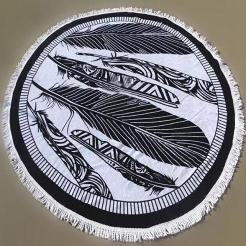Summer Large Printed Round Beach Towels Tassel Circle Beach Towel Serviette De Plage