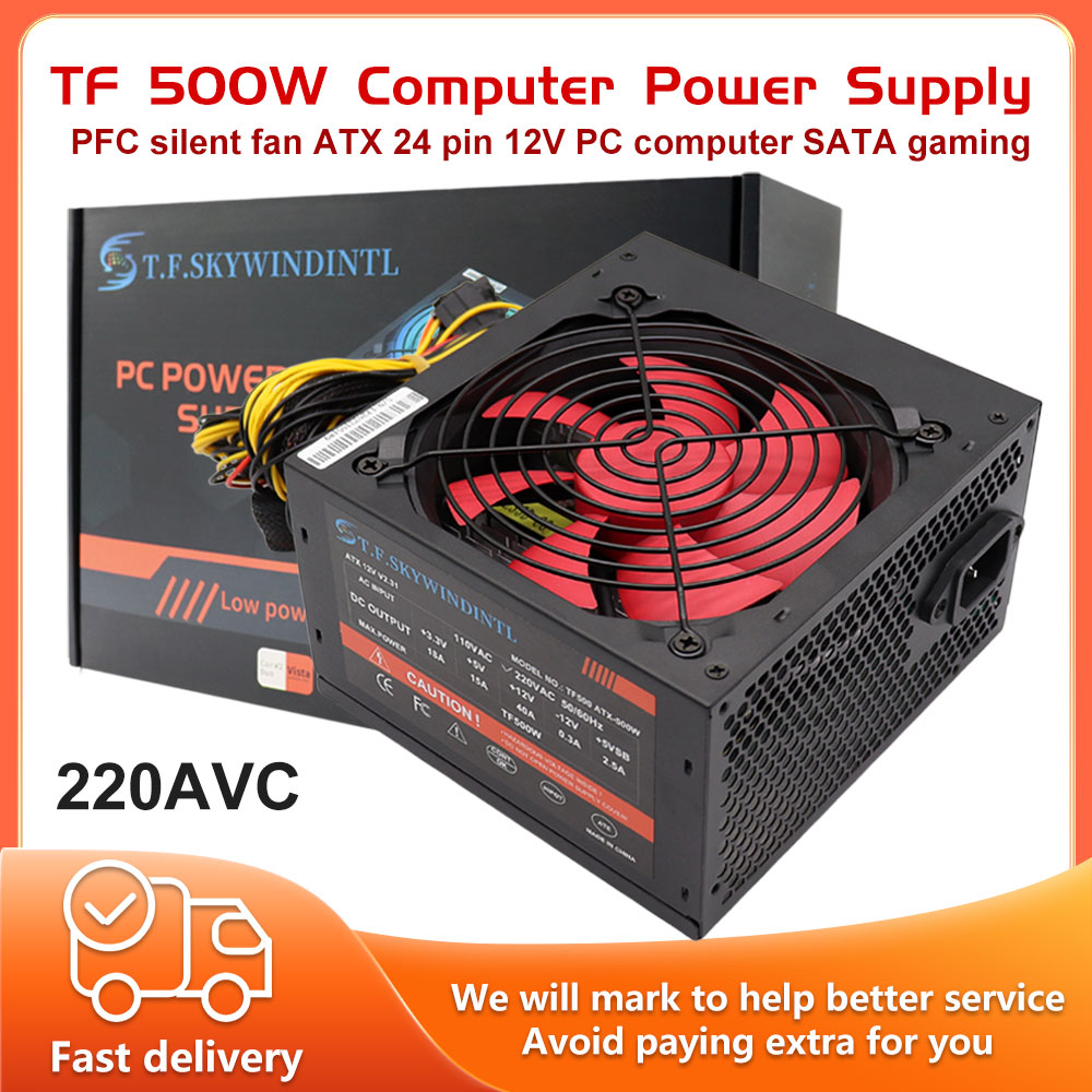 ATX Netzteil ATX Desktop-Computer NETZTEIL Gold Bergbau Chia Nennleistung 500W Competitive Spiel Gamer