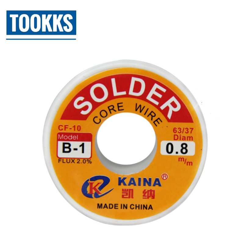 2 stks/partij KAINA 63/37 0.8mm 100g Tin Soldeer Lassen Iron Wire Rosin Core Flux Reel Sodering Accessoires