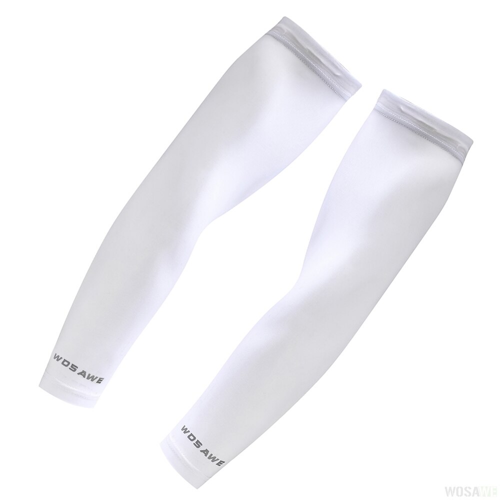 WOSAWE Sports Arm warmers Legwarmers Breathable Sweat Quick Dry Running Cycling Hiking Basketball Soccer Arm Leg Sleeves: White / L