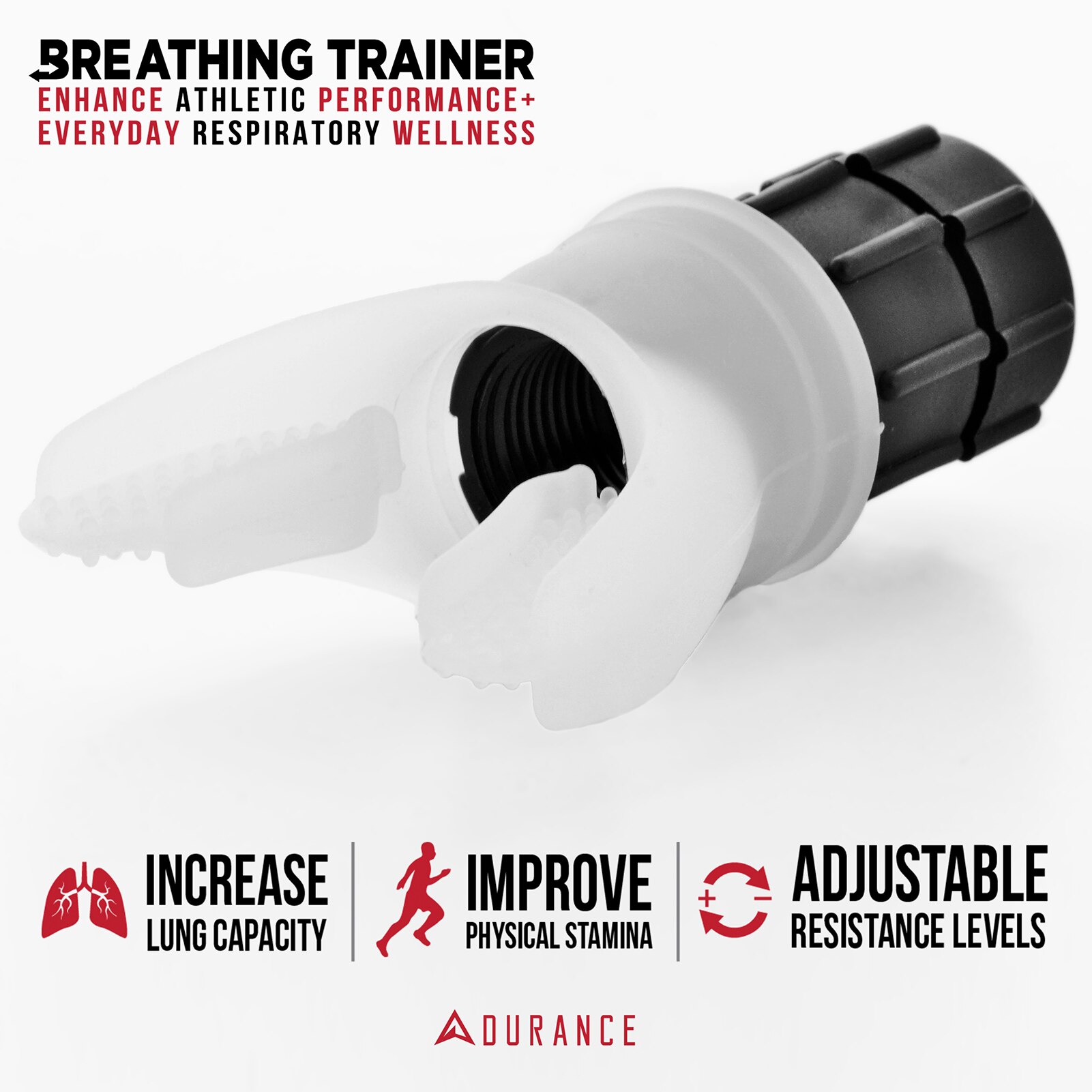 Portable Lung Trainer Adjustable Silicone Mini Breathing Exerciser for Fitness Durable Diving Bite Outdoor Fitness Supplies