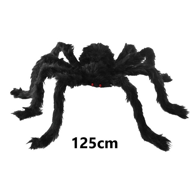 Grand araignée en peluche pour Halloween, accessoires de décoration de fête, grande araignée d'extérieur, chambre de décoration, tour d'une farce, grande araignée: Or