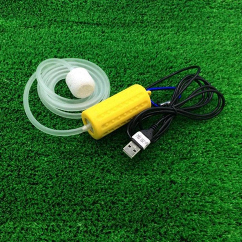 Aquarium Aquarium Zuurstof Luchtpomp Draagbare Mini Usb Rechargerable Luchtpomp Mute Energiebesparende Vis Voeden Benodigdheden Accessoires: yellow