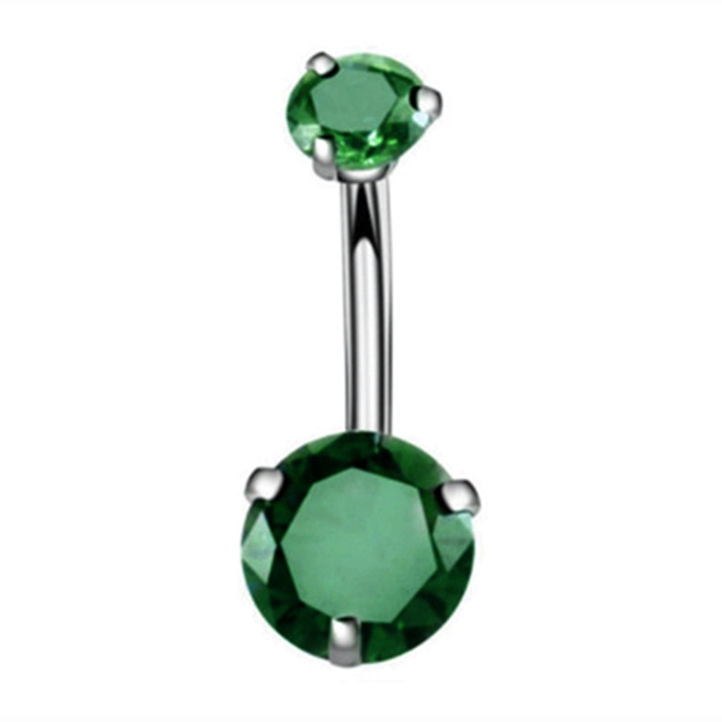1 pièces coeur rouge nombril anneaux acier vert cristal ventre haltère nombril Piercing papillon pour femmes filles Piercing Ombligo